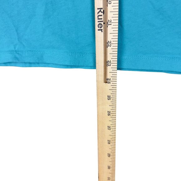 Reel Legends T-Shirt Womens LG Turquoise Palm Tree Graphic Cotton Poly Blend - Picture 5 of 5